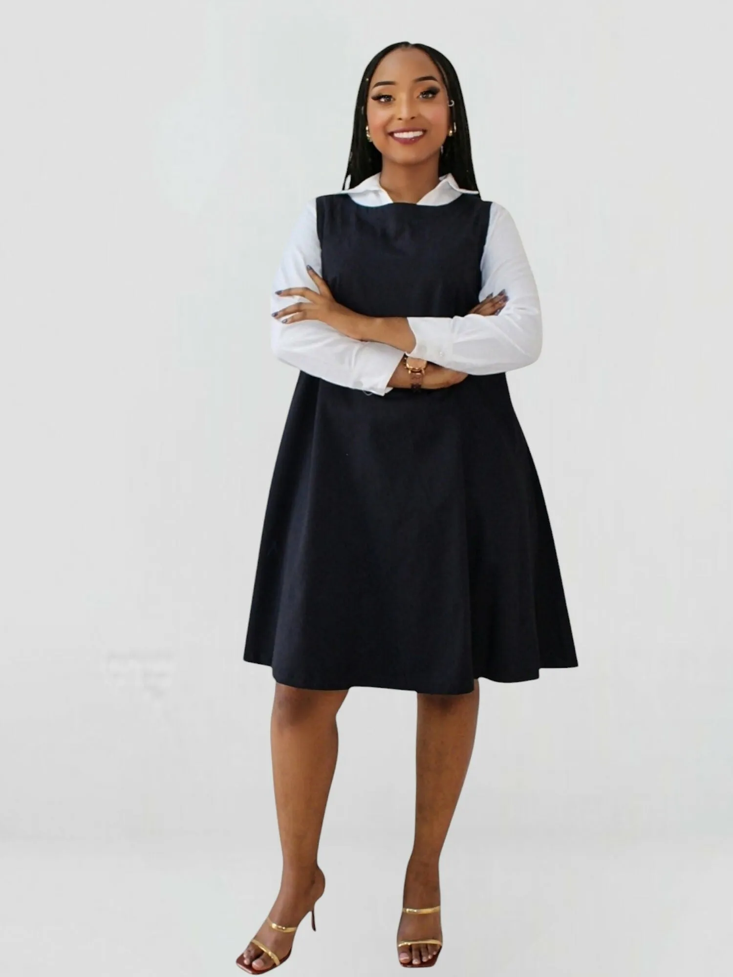 The Fashion Frenzy Zuri Shift Dress - Navy Blue