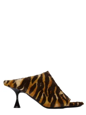 Tiger Print Mules Multi