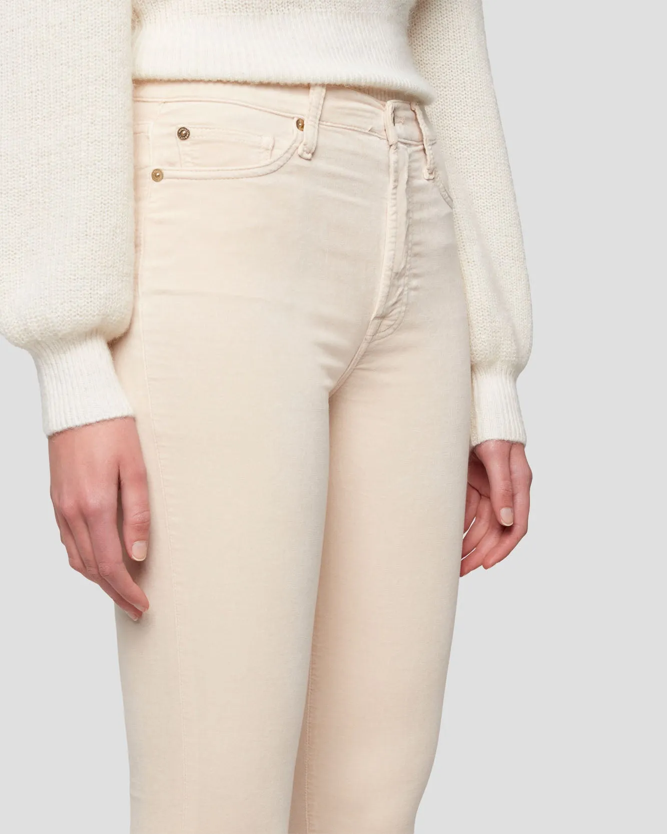 Velvet High Waist Ankle Skinny in Tapioca