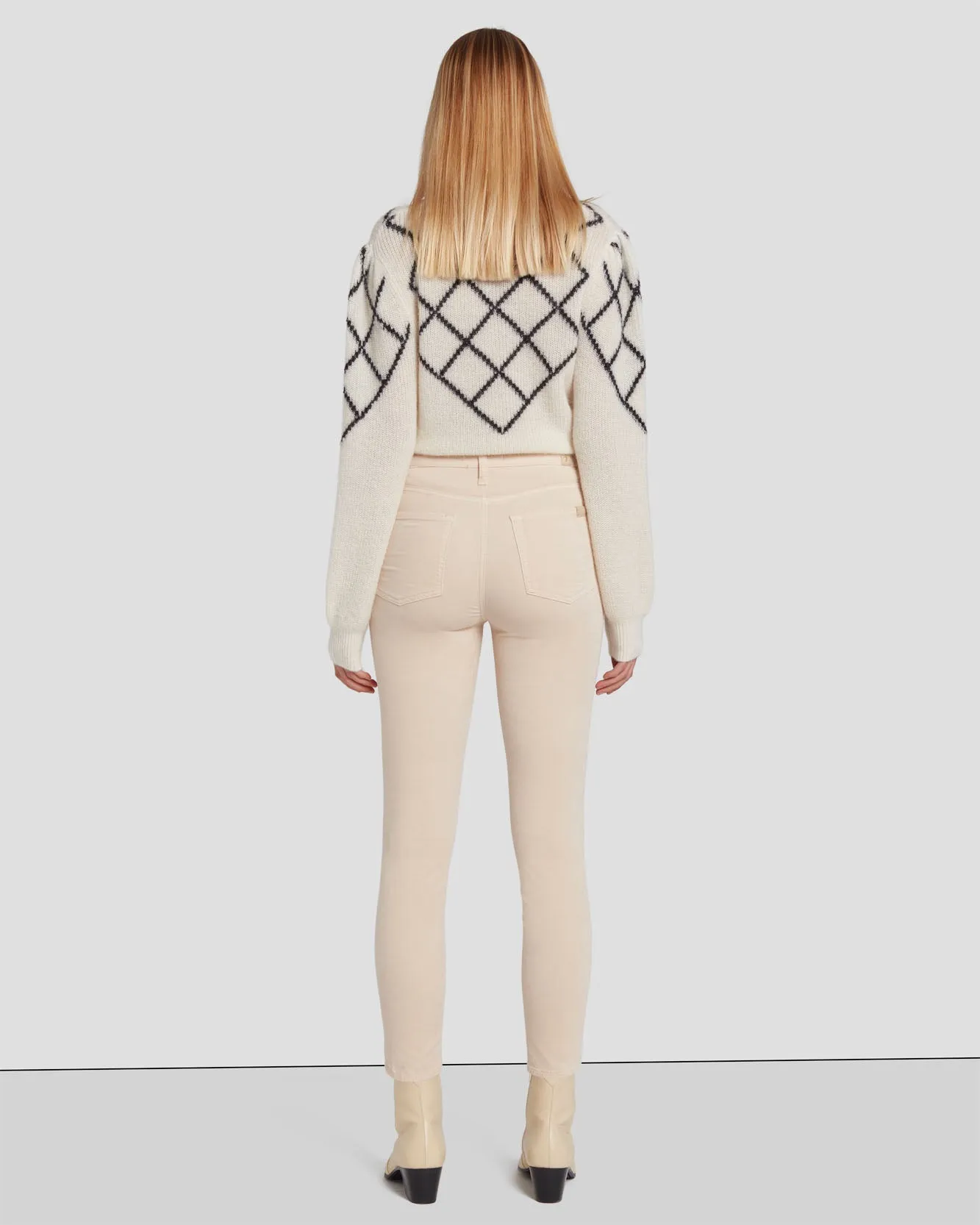 Velvet High Waist Ankle Skinny in Tapioca