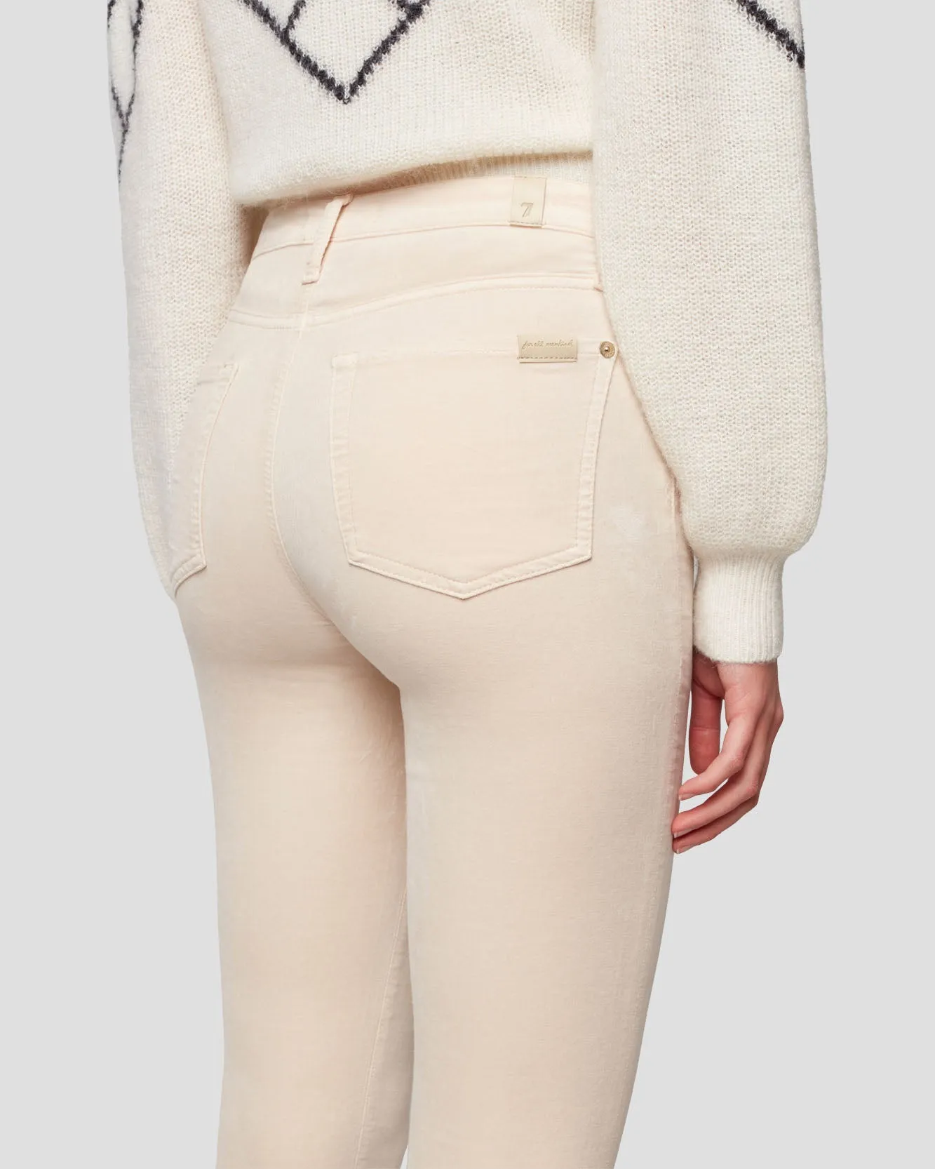 Velvet High Waist Ankle Skinny in Tapioca