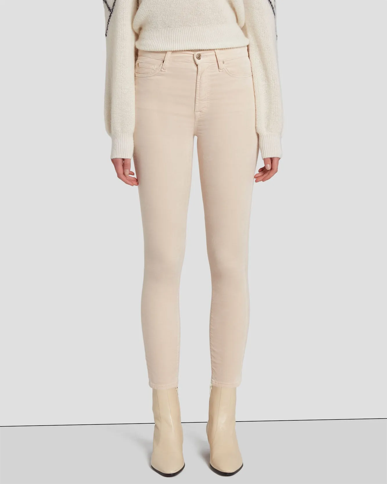 Velvet High Waist Ankle Skinny in Tapioca