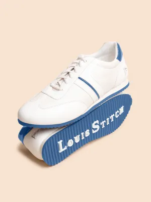 White and Blue Sneakers For Men