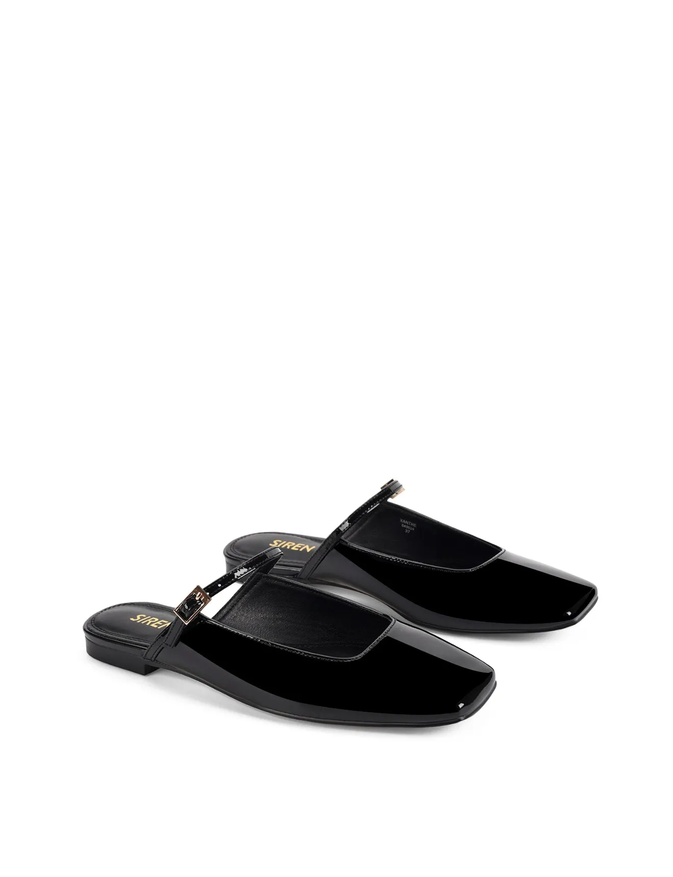 Xanthe Mary Jane Mules - Black Patent Leather